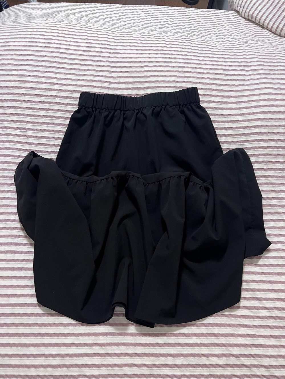 Women's Black Tiered Maxi Skirt - Picture 3 of 3